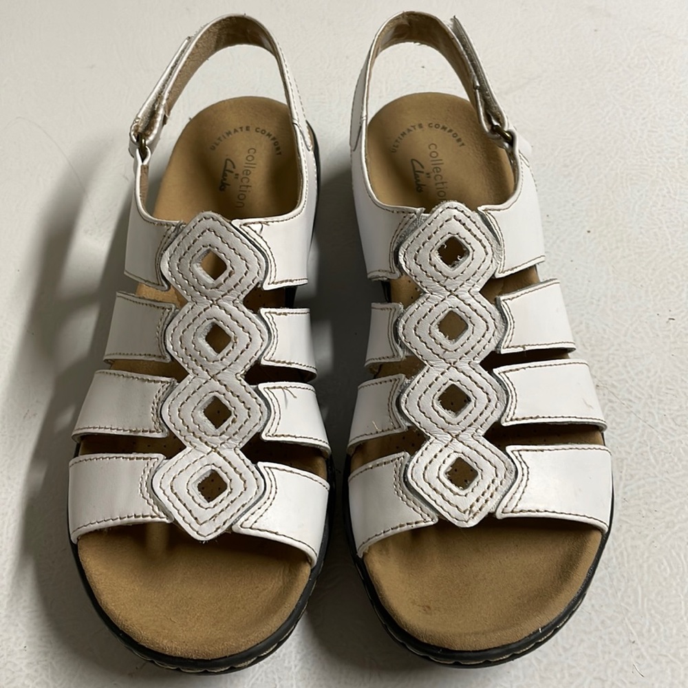 Clarks Collection Leisa Ruby Gladiator Sandals white size US 7.5M